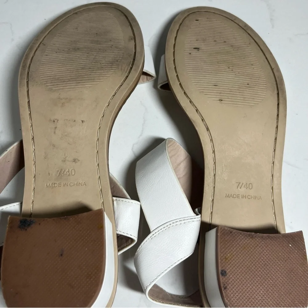 Topshop White Heartbreaker Two Part Heel Sandals 9